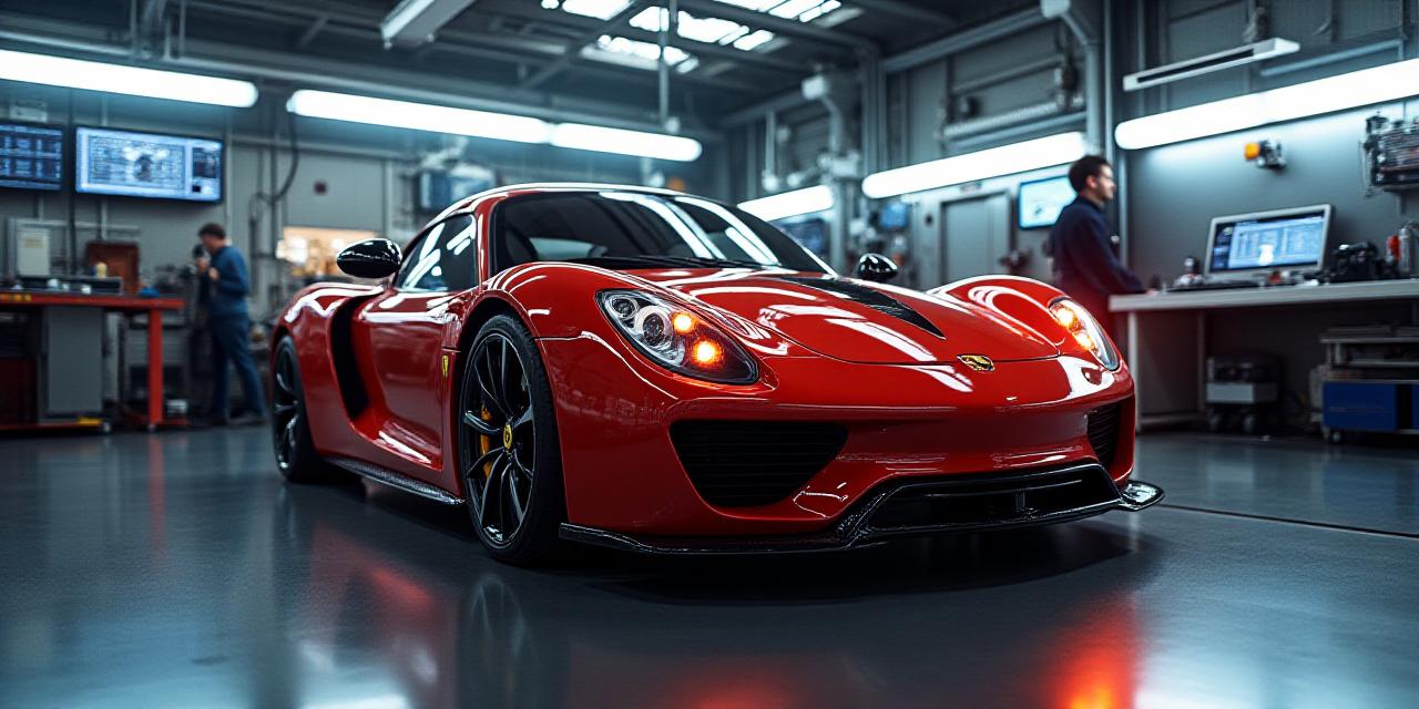 Sports car undergoing performance tuning at Apex Structure Auto